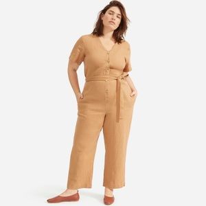 EVERLANE The Linen Short-Sleeve Jumpsuit 10
